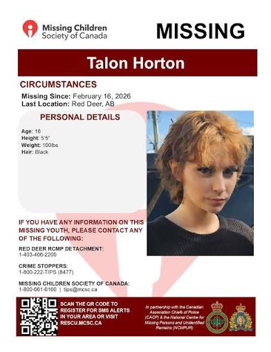 Talon Horton Death, Red Deer Alberta Missing Person – Ongoing Search, Community Appeals for Information
